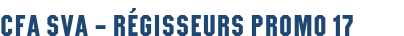 CFA SVA – Régisseurs promo 17